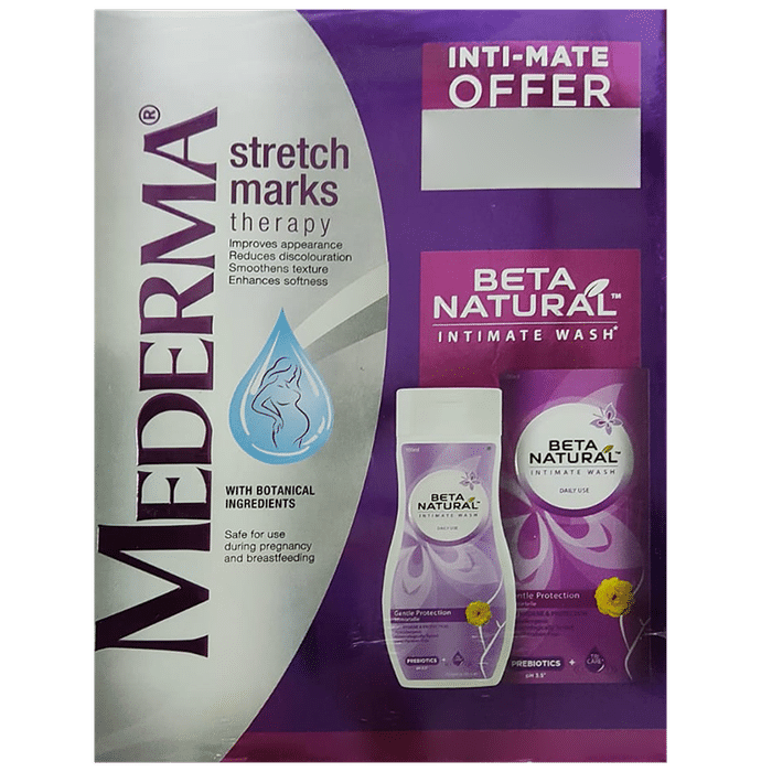 Mederma Stretch Marks Therapy | Paraben-Free Cream with Beta Natural Intimate Wash 100ml Free - Classic Derma