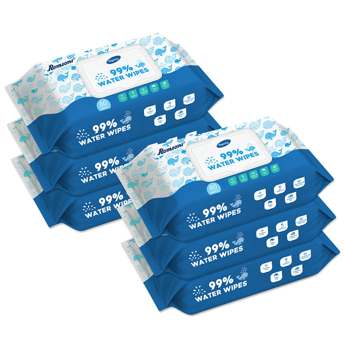 Dignity 99% Water Wipes (80 Each) - Classic Derma