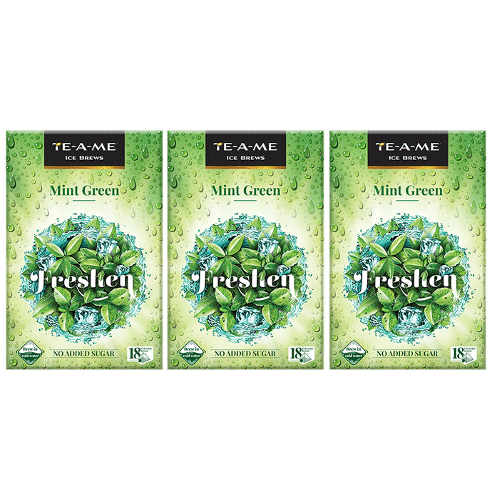 TE-A-ME Ice Brews Freshen Mint Green Tea Bag(18 Each) - Classic Derma