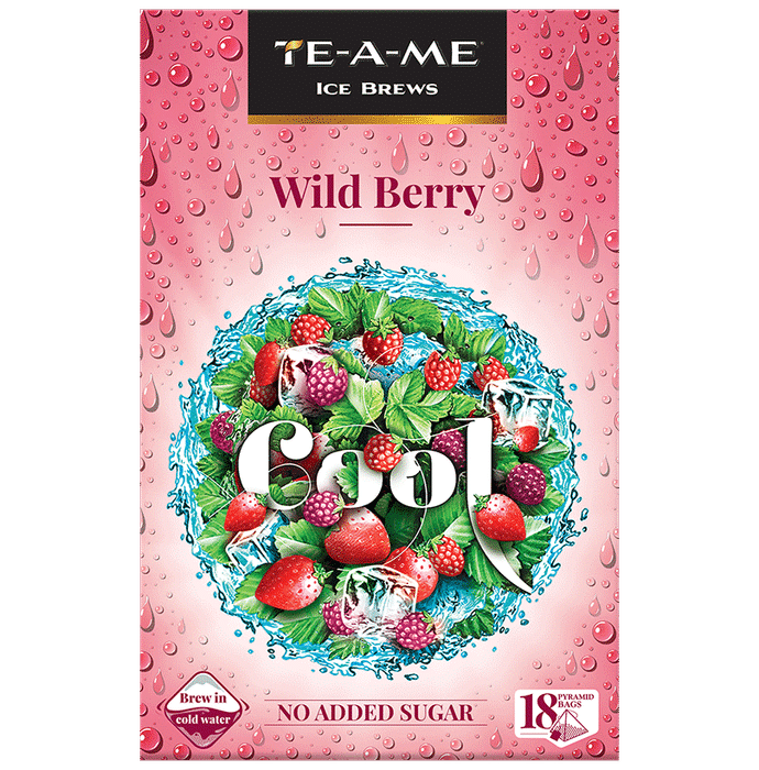 TE-A-ME Ice Brews Infusion Pyramid Bag (3gm Each) Wild Berry Cool - Classic Derma