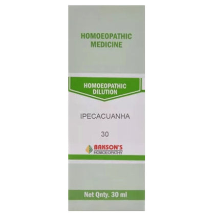 Bakson's Homeopathy Ipecacuanha Dilution 30 CH - Classic Derma
