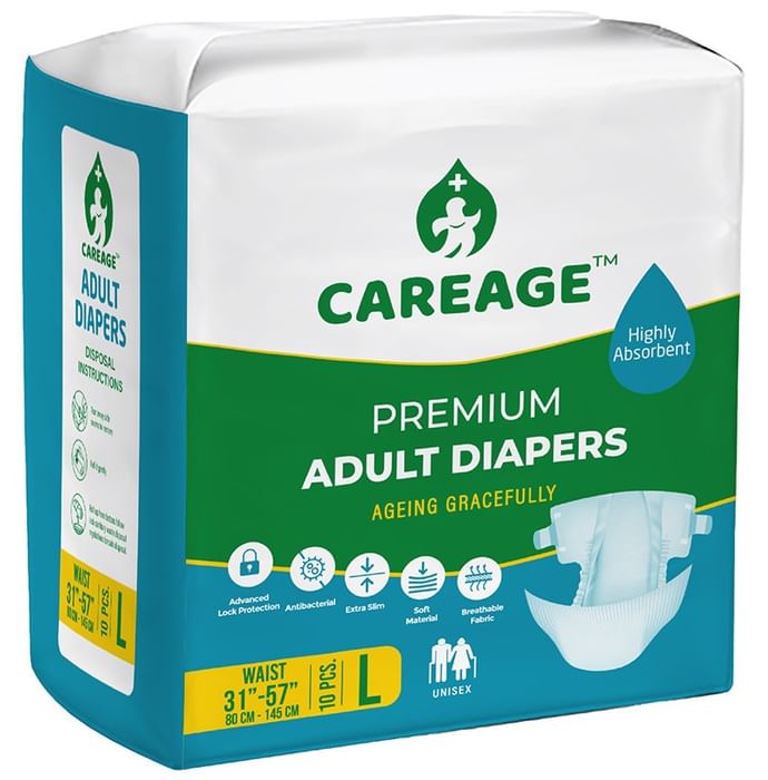 Careage Premium Adult Diaper (10 Each) Large - Classic Derma