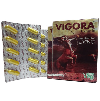 Vigora Capsule (10 Each) with Ashwagandha, Safed Musli, Gokshura & Shilajit