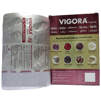 Vigora Capsule (10 Each) with Ashwagandha, Safed Musli, Gokshura & Shilajit - Classic Derma