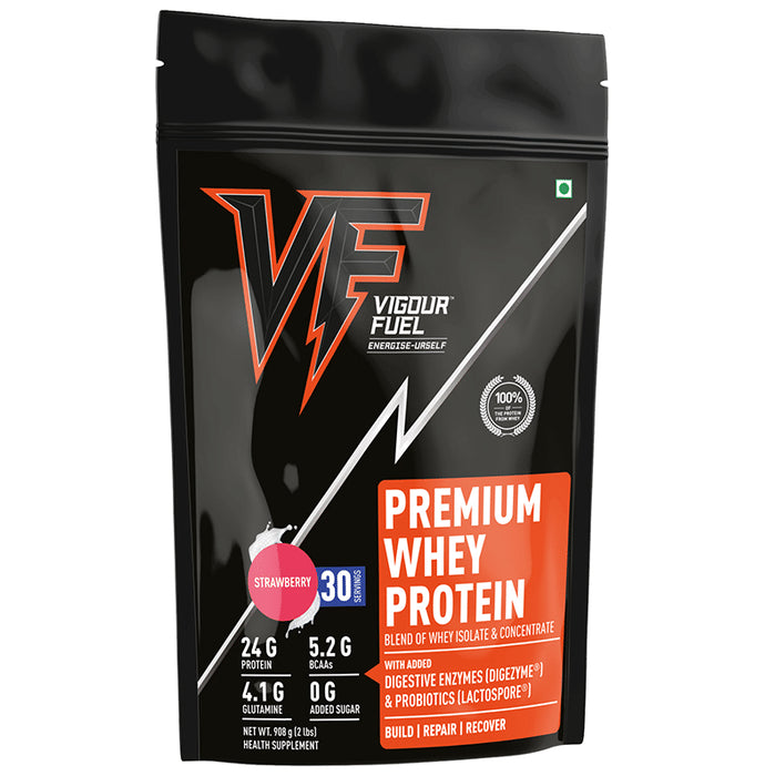 Vigour Fuel 100% Pure Whey Protein Premium Strawberry Shake - Classic Derma