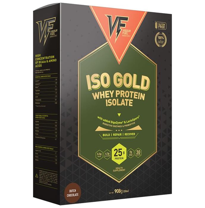 Vigour Fuel Iso Gold Whey Protein Isolate Dutch Chocolate - Classic Derma