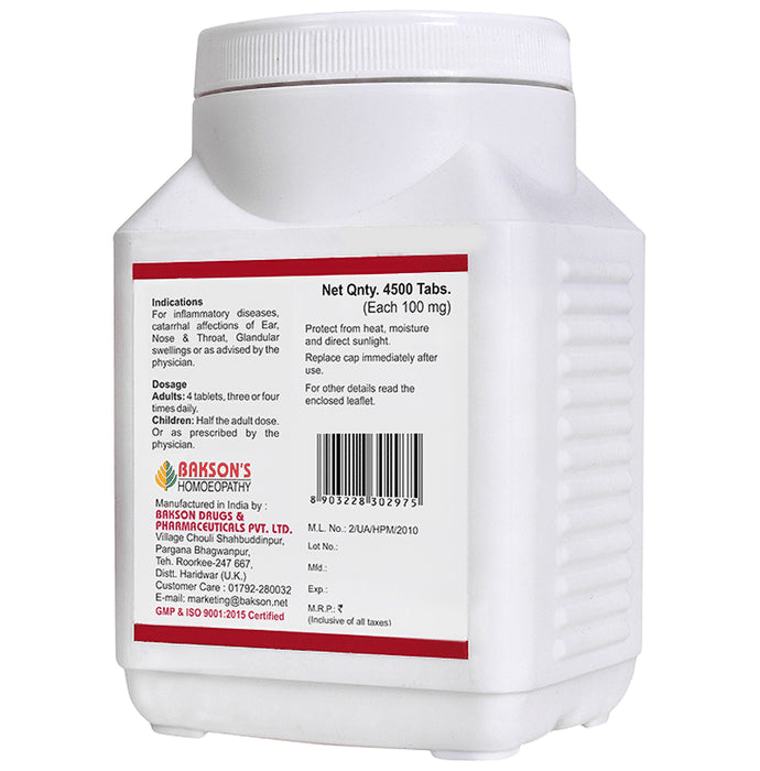 Bakson's Homeopathy Kali Muriaticum Biochemic Tablet 3X