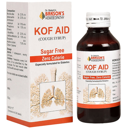 Bakson's Homeopathy Kof Aid Cough Syrup Sugar Free - Classic Derma