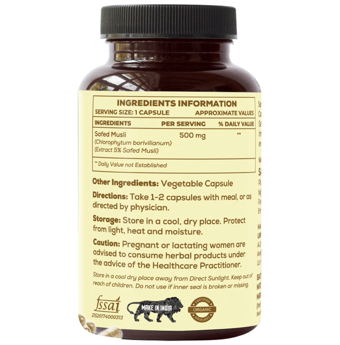 Saptamveda Organic Safed Musli Veg Capsule