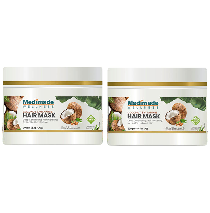 Medimade Wellness Coconut & Vitamin E Hair Mask (200gm Each) - Classic Derma