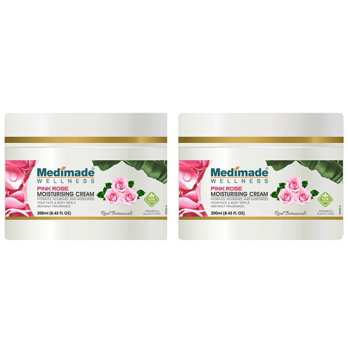 Medimade Wellness Pink Rose Moisturising Cream (200ml Each) - Classic Derma