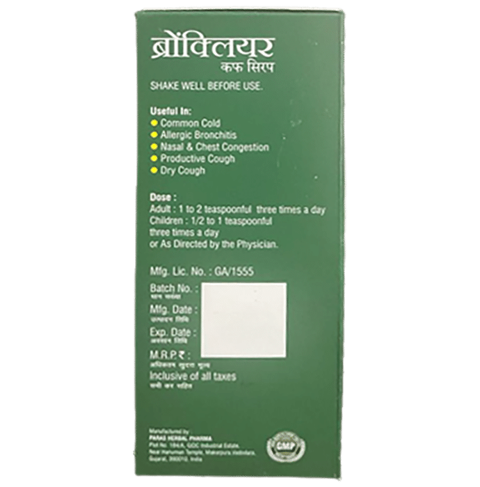 Sadhya Bronclear Cough Syrup