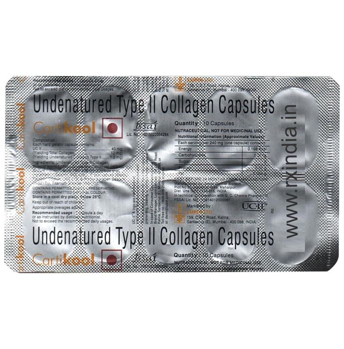 Cartikool Undenatured Type II Collagen Capsule - Classic Derma