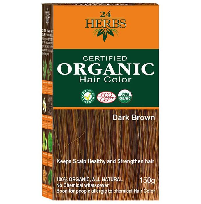 Indus Valley 24 Herbs Organic Hair Color Dark Brown - Classic Derma