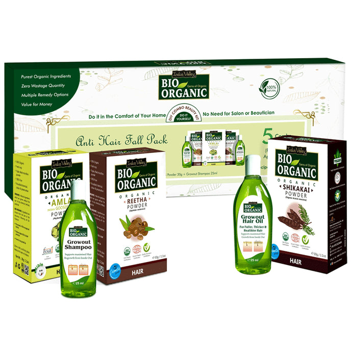 Indus Valley Bio Organic Anti Hair Fall Pack DIY Combo Beauty Kit - Classic Derma
