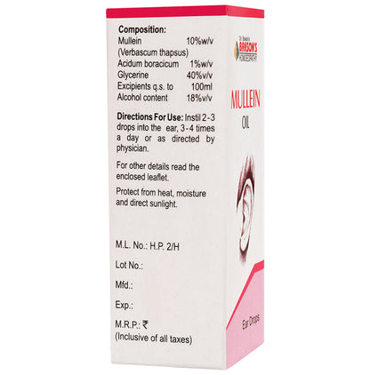 Bakson's Homeopathy Mullein Oil