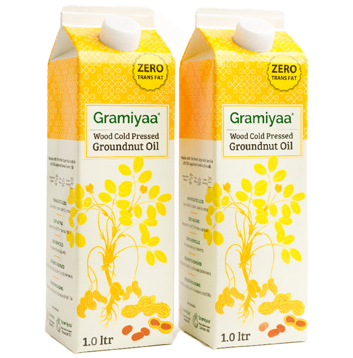 Gramiyaa Wood Cold Pressed Groundnut Oil (1Ltr Each) - Classic Derma