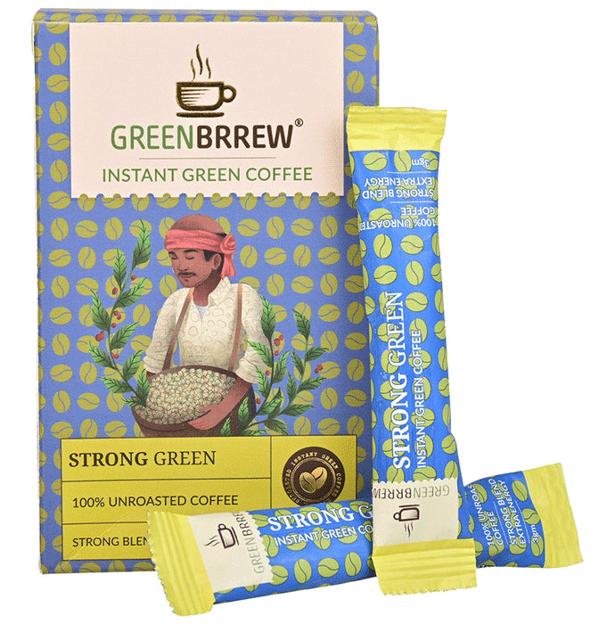 Green Brrew Coffee Sachet (3gm Each) Strong Green - Classic Derma
