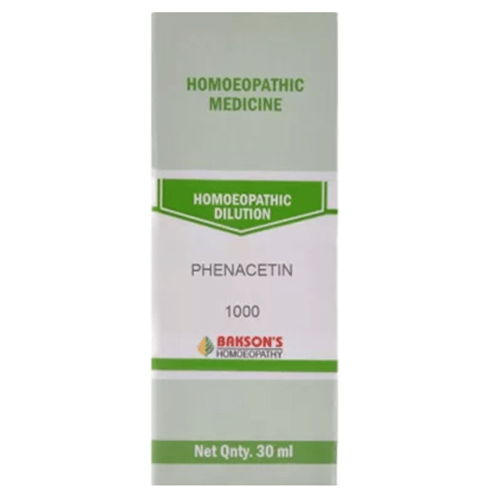 Bakson's Homeopathy Phenacetin Dilution 1000 CH - Classic Derma