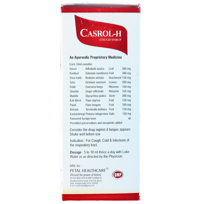 Sehwin Casrol-H Cough Syrup Sugar Free