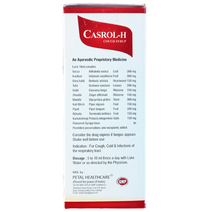 Sehwin Casrol-H Cough Syrup Sugar Free