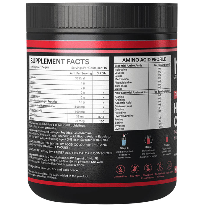 Inlife Japanese Collagen Peptide Powder With Type 1 & 3 for Women & Men Strawberry Lemon