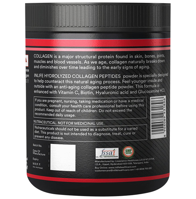 Inlife Japanese Collagen Peptide Powder With Type 1 & 3 for Women & Men Strawberry Lemon