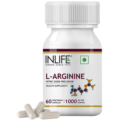 Inlife L-Arginine 1000mg | Nitric Oxide Precursor | Capsule - Classic Derma
