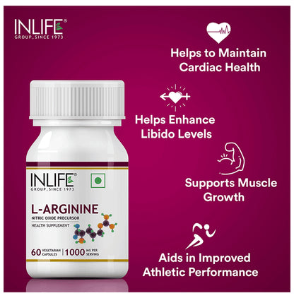 Inlife L-Arginine 1000mg | Nitric Oxide Precursor | Capsule