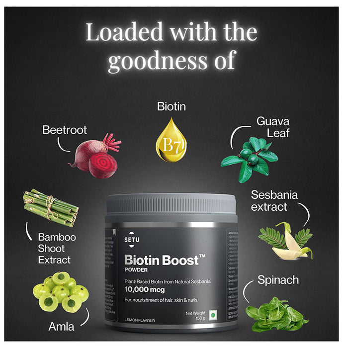 Setu Biotin Boost Powder for Hair, Skin & Nails Lemon