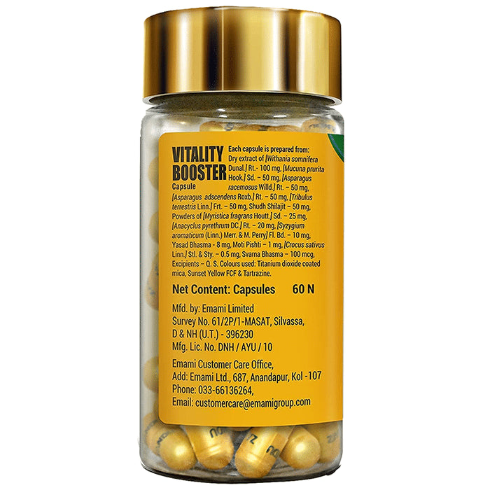 Zandu Vitality Booster Capsule | Ayurvedic Formula for Stress Relief, Stamina & Energy