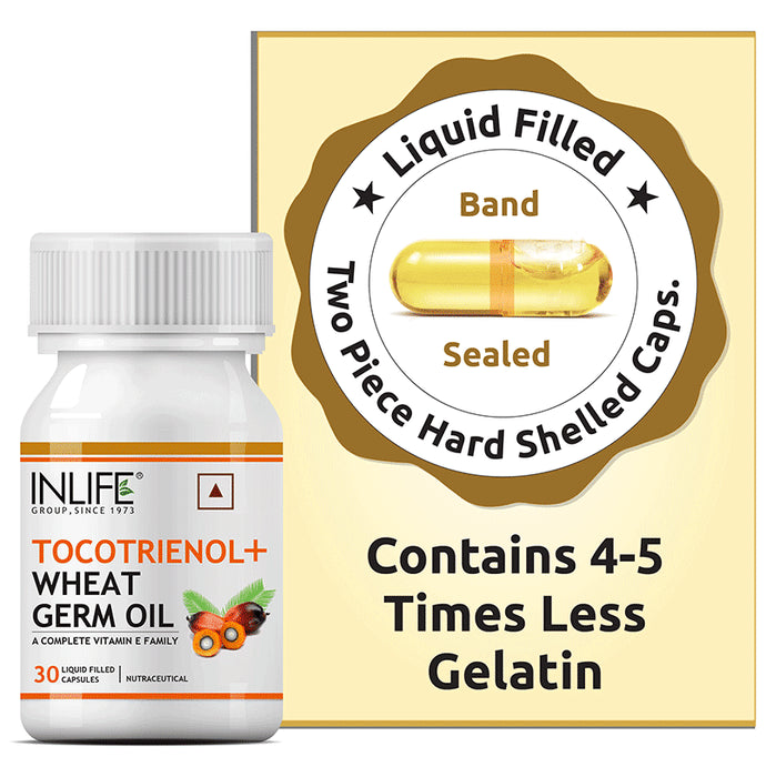 Inlife Tocotrienol with Wheat Germ Oil (Vitamin E) | Liquid Filled Capsule