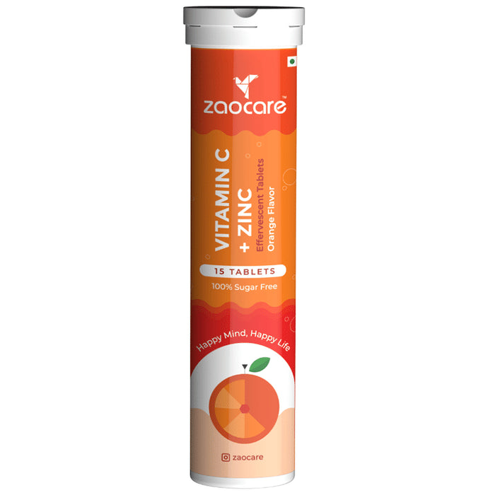 Zaocare Vitamin C + Zinc Effervescent Tablet Orange - Classic Derma