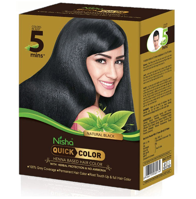 Nisha Quick Color (10gm Each) Natural Black - Classic Derma