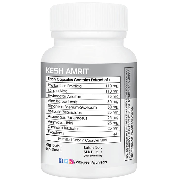 Vitagreen Kesh Amrit 500mg Capsule