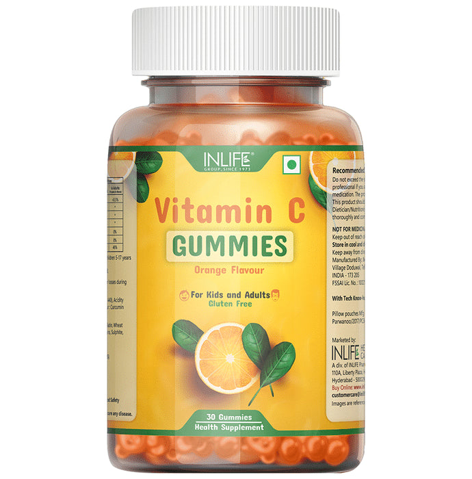 Inlife Vitamin C Gummies Orange Gluten Free - Classic Derma