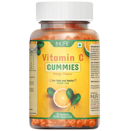 Inlife Vitamin C Gummies Orange Gluten Free - Classic Derma