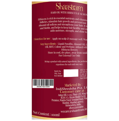 Shaastram Hair Oil Hibiscus & Almond