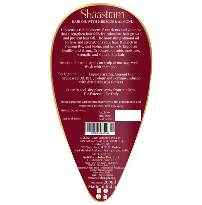 Shaastram Hair Oil Hibiscus & Almond