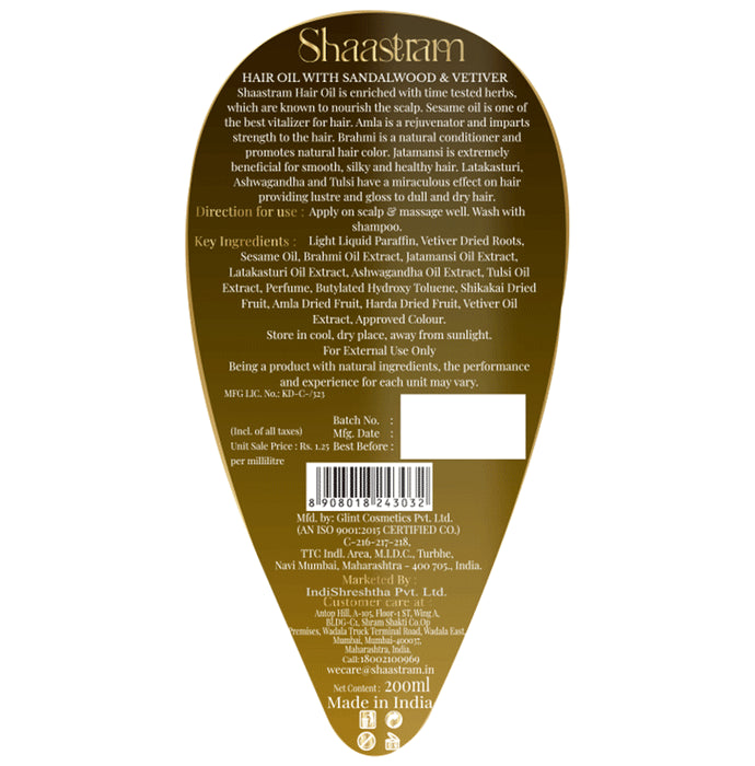 Shaastram Hair Oil Sandalwood & Vetiver