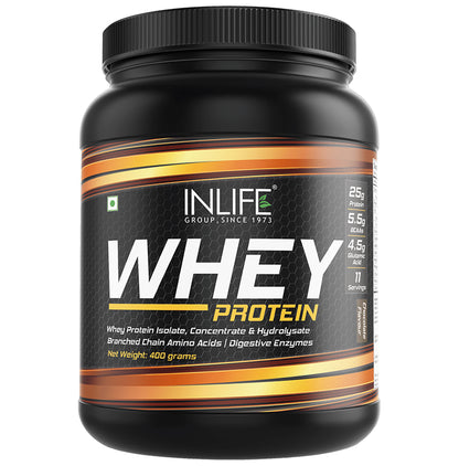 Inlife Whey Protein Powder | With Digestive Enzymes for Muscle Growth | Flavour Chocolate - Classic Derma