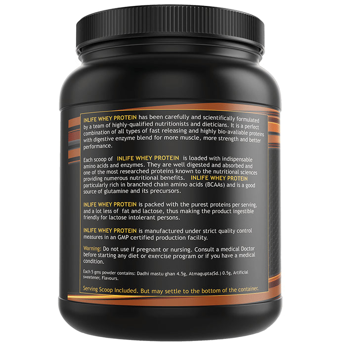 Inlife Whey Protein Powder | With Digestive Enzymes for Muscle Growth | Flavour Chocolate