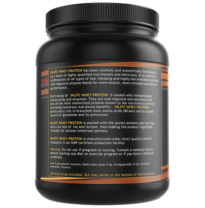 Inlife Whey Protein Powder | With Digestive Enzymes for Muscle Growth | Flavour Chocolate