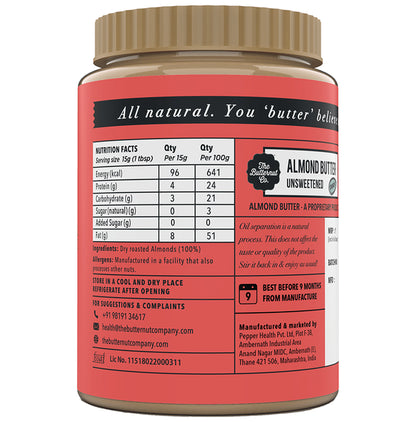 The Butternut Co. Almond Butter Unsweetened Crunchy