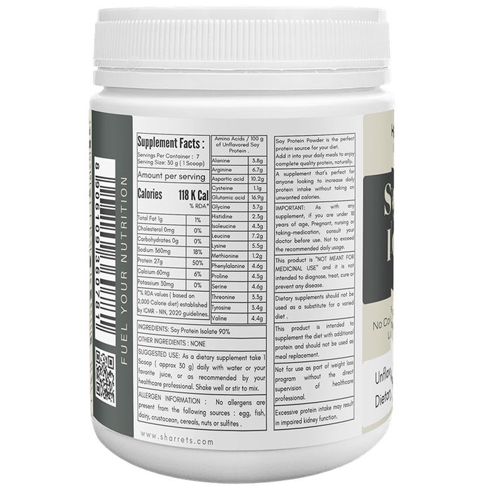 Sharrets Isolated Soy Protein 90% Powder Unflavoured
