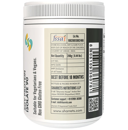Sharrets Isolated Soy Protein 90% Powder Unflavoured