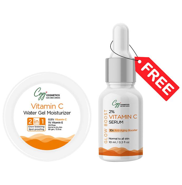 CGG Cosmetics Vitamin C Water Gel Moisturizer 90gm & 10ml Sample of 2% Vitamin C Serum Free - Classic Derma