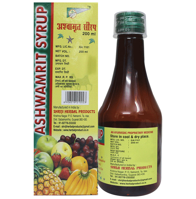 Shriji Herbal Products Ashwamrit, Immunity Enhancer, General Debility Tonic, Improves Appetite Syrup