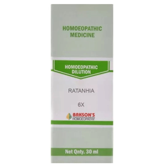 Bakson's Homeopathy Ratanhia Dilution 6X - Classic Derma
