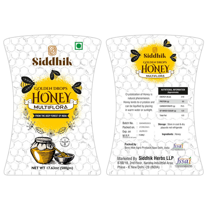 Siddhik Combo Pack of Golden Drops Multiflora Honey 500gm & Ajwain Drop 30ml